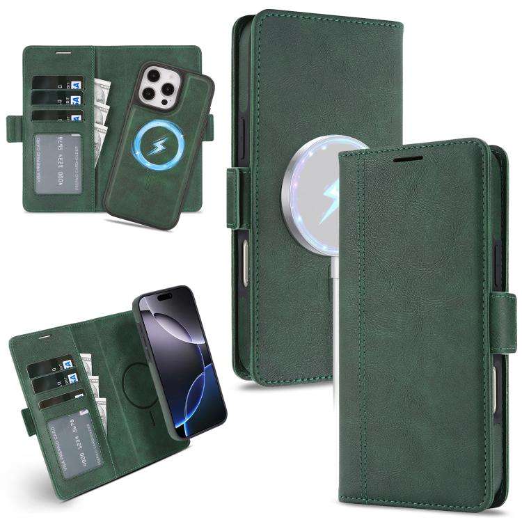 Kalebol Strong Magnetic MagSafe Ring 2 In 1 Split Leather Phone Case, For iPhone 15 Pro Max, For ...