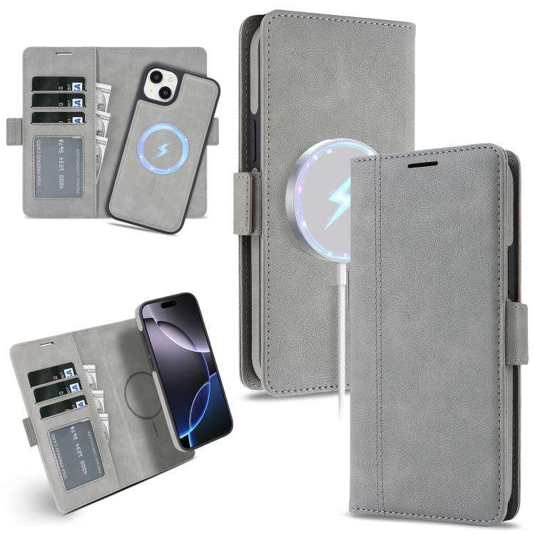Kalebol Strong Magnetic MagSafe Ring 2 In 1 Split Leather Phone Case, For iPhone 15 Pro Max, For ...
