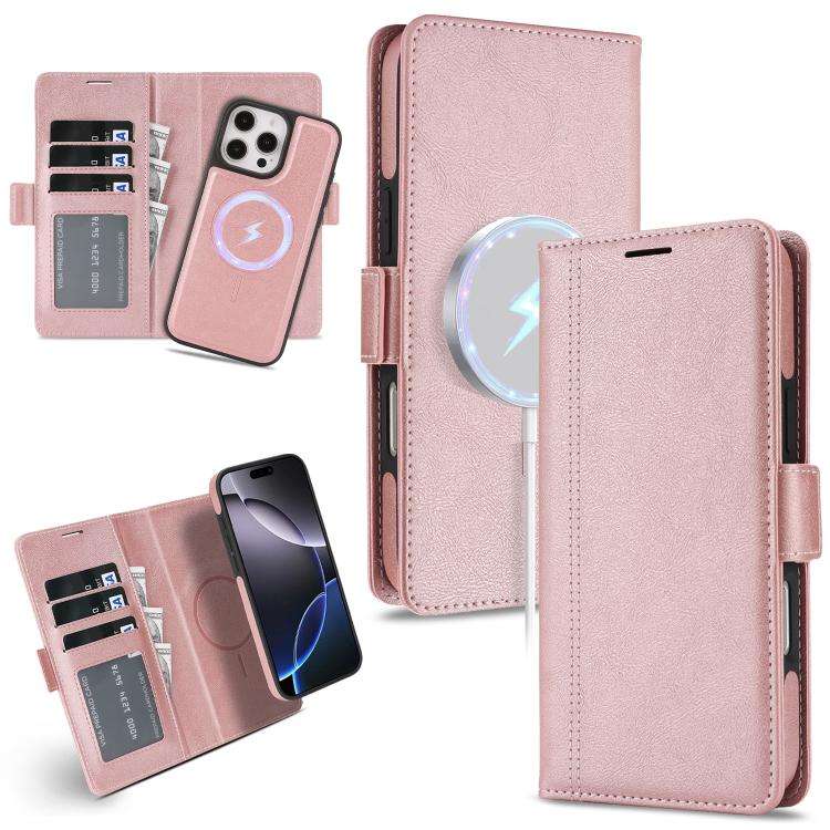 Kalebol Strong Magnetic MagSafe Ring 2 In 1 Split Leather Phone Case, For iPhone 15 Pro Max, For ...