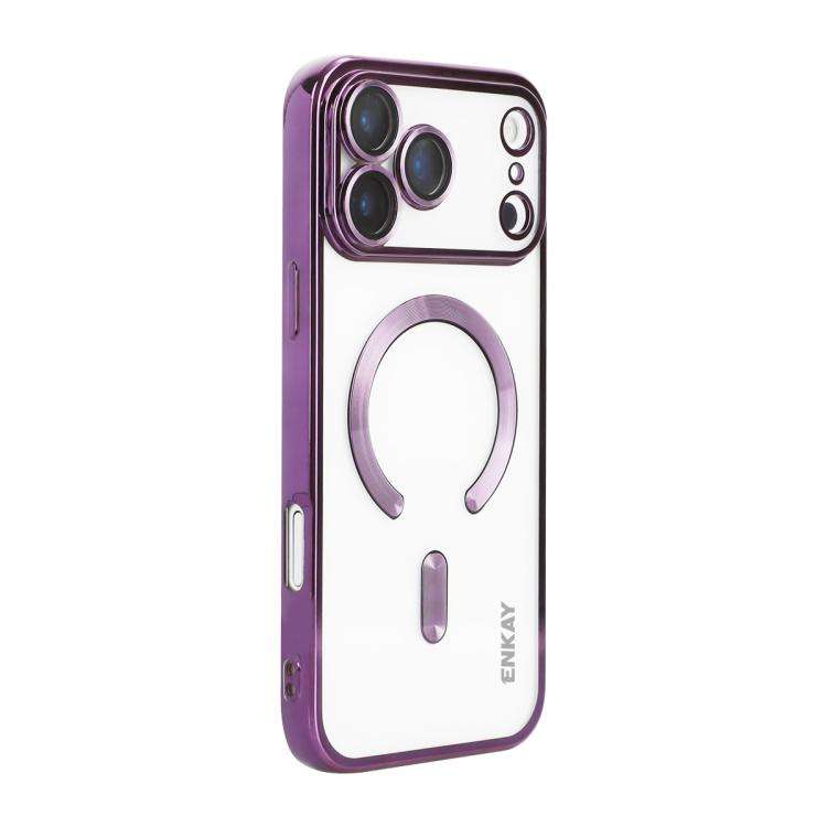 ENKAY Hat-Prince Magsafe Electroplated TPU Clear Shockproof Phone Case, For iPhone 17 Pro Max, Fo...
