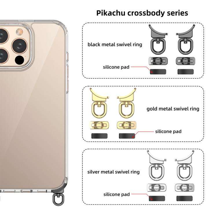 Kalebol Minimalist High Transparency Multi Color Rotating Lanyard Hole Phone Case, For iPhone 14 ...
