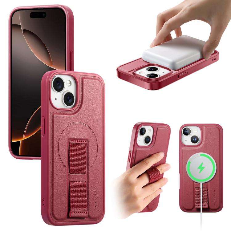 CaseNeo Finger Grip Wristband MagSafe Back Phone Case, For iPhone 16, For iPhone 15 Pro Max, For ...