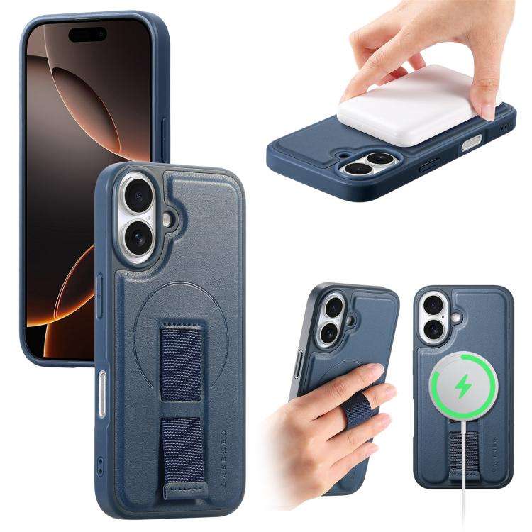 CaseNeo Finger Grip Wristband MagSafe Back Phone Case, For iPhone 17e / 16e, For iPhone 17 Pro Ma...
