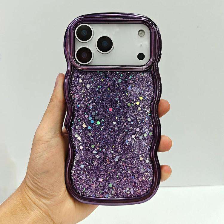Wave Glitter Sequined Electroplated Phone Case, For iPhone 17 Pro Max, For iPhone 17 Pro, For iPh...