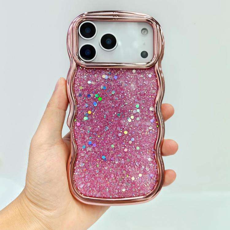 Wave Glitter Sequined Electroplated Phone Case, For iPhone 17 Pro Max, For iPhone 17 Pro, For iPh...