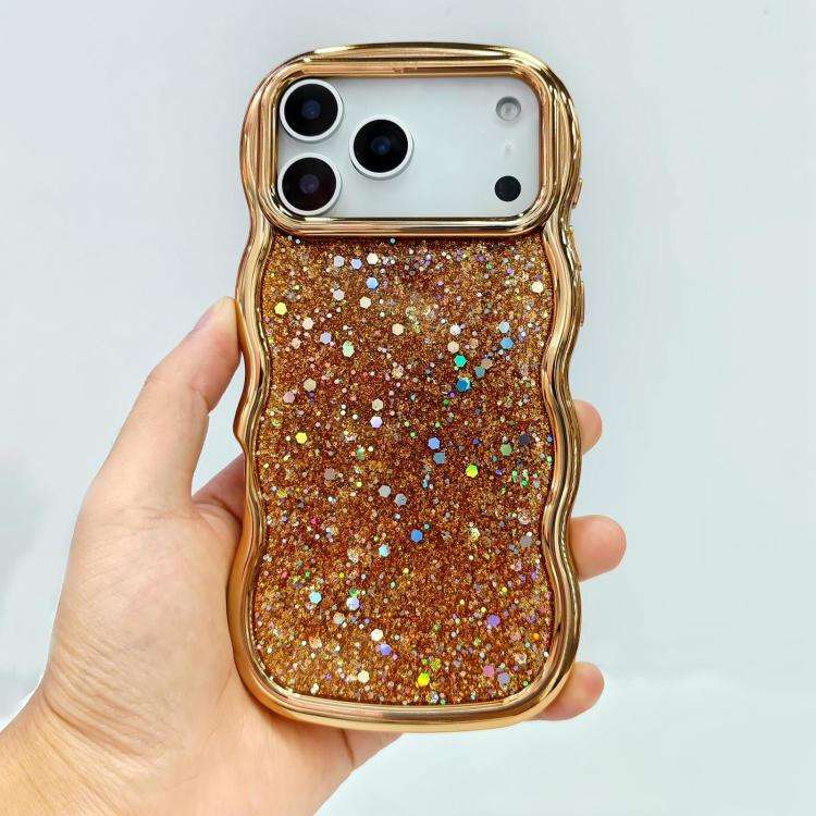 Wave Glitter Sequined Electroplated Phone Case, For iPhone 17 Pro Max, For iPhone 17 Pro, For iPh...