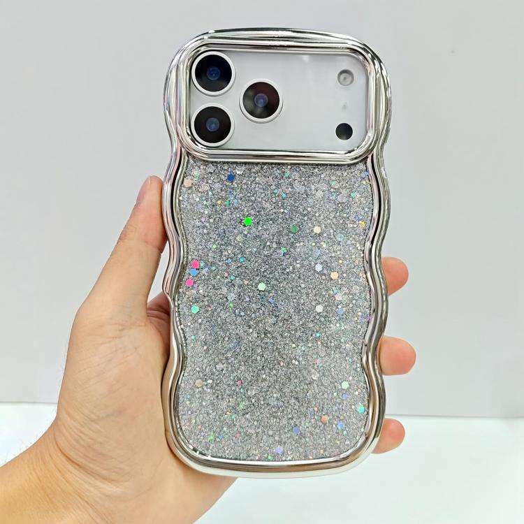 Wave Glitter Sequined Electroplated Phone Case, For iPhone 17 Pro Max, For iPhone 17 Pro, For iPh...