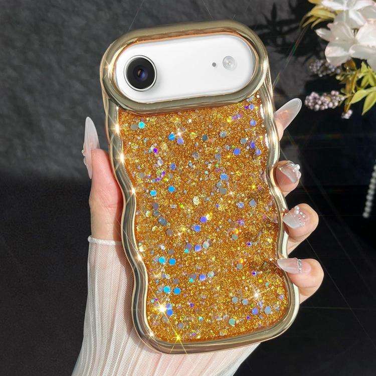 Wave Glitter Sequined Electroplated Phone Case, For iPhone 17 Pro Max, For iPhone 17 Pro, For iPh...