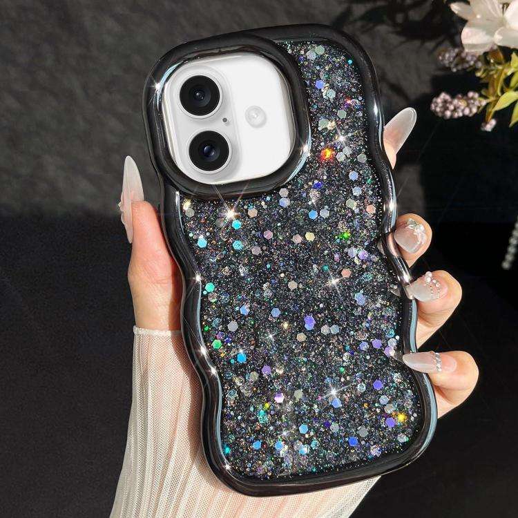 Wave Glitter Sequined Electroplated Phone Case, For iPhone 17 Pro Max, For iPhone 17 Pro, For iPh...