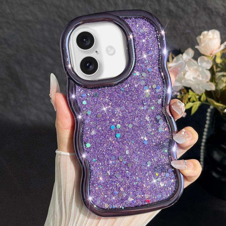 Wave Glitter Sequined Electroplated Phone Case, For iPhone 17 Pro Max, For iPhone 17 Pro, For iPh...