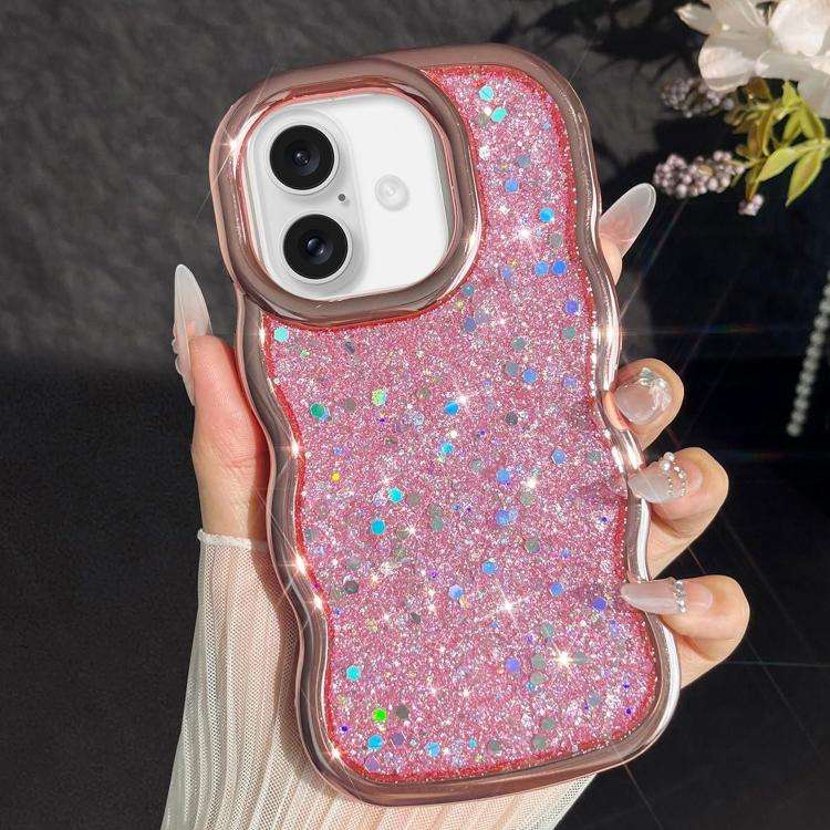 Wave Glitter Sequined Electroplated Phone Case, For iPhone 17 Pro Max, For iPhone 17 Pro, For iPh...