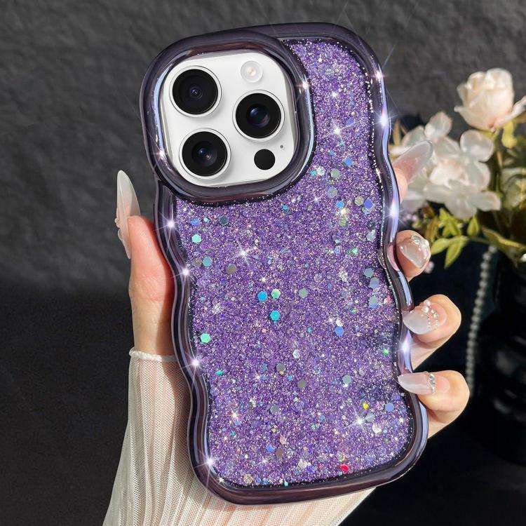 Wave Glitter Sequined Electroplated Phone Case, For iPhone 17 Pro Max, For iPhone 17 Pro, For iPh...