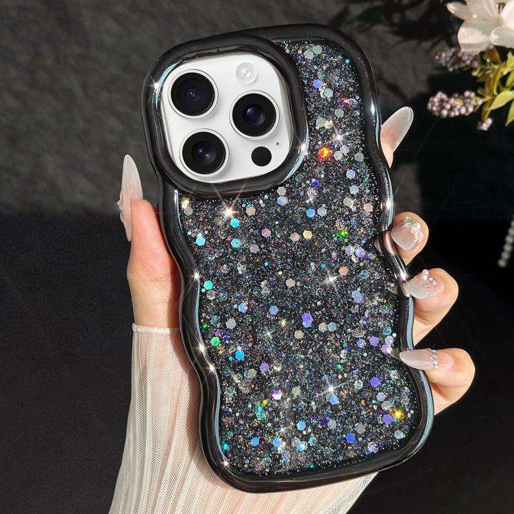 Wave Glitter Sequined Electroplated Phone Case, For iPhone 17 Pro Max, For iPhone 17 Pro, For iPh...