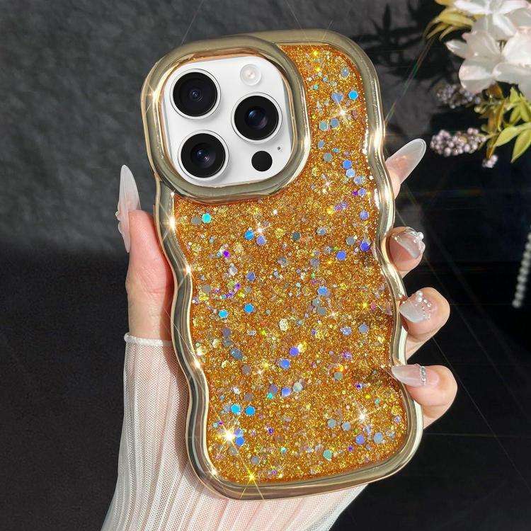 Wave Glitter Sequined Electroplated Phone Case, For iPhone 17 Pro Max, For iPhone 17 Pro, For iPh...