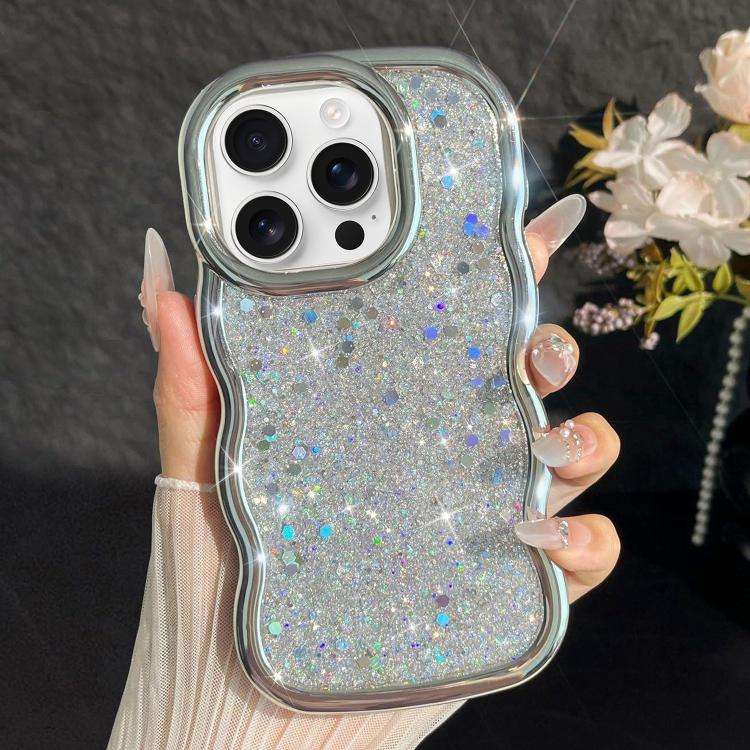 Wave Glitter Sequined Electroplated Phone Case, For iPhone 17 Pro Max, For iPhone 17 Pro, For iPh...