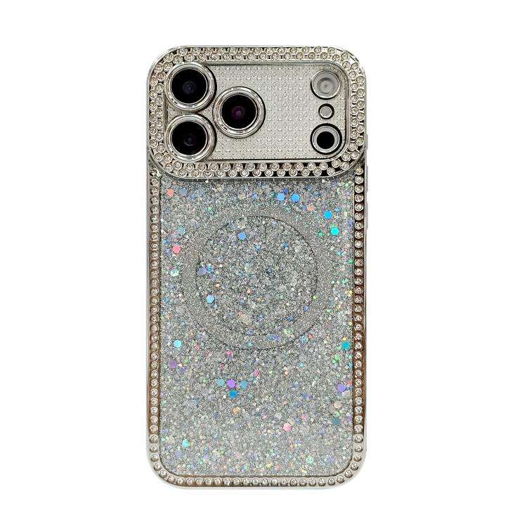 Diamond Sequins Glitter MagSafe Electroplating Phone Case, For iPhone 15 Pro, For iPhone 15 Plus,...