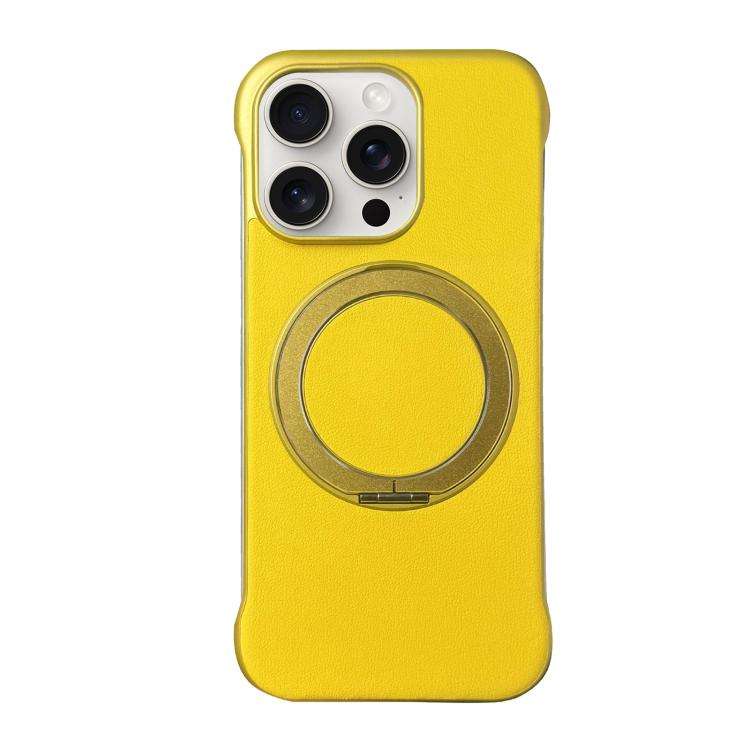 Frameless Leather-Skin PC MagSafe Holder Phone Case, For iPhone 16 Plus, For iPhone 16, For iPhon...