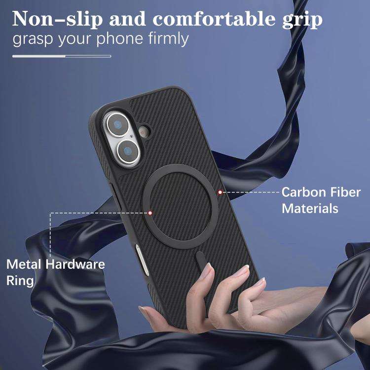 Carbon Fiber MagSafe Phone Case, For iPhone 16, For iPhone 15 Pro Max, For iPhone 15 Pro, For iPh...