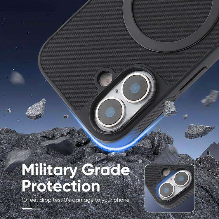 Carbon Fiber MagSafe Phone Case, For iPhone 16, For iPhone 15 Pro Max, For iPhone 15 Pro, For iPh...