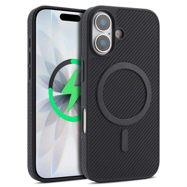 Carbon Fiber MagSafe Phone Case, For iPhone 16, For iPhone 15 Pro Max, For iPhone 15 Pro, For iPh...