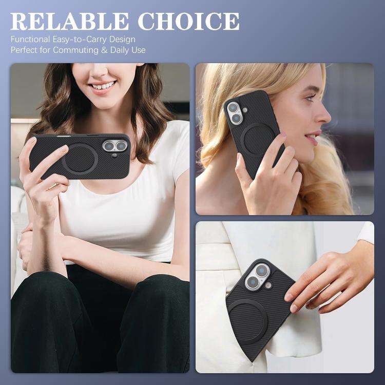 Carbon Fiber MagSafe Phone Case, For iPhone 16, For iPhone 15 Pro Max, For iPhone 15 Pro, For iPh...