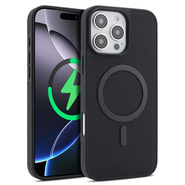Carbon Fiber MagSafe Phone Case, For iPhone 16, For iPhone 15 Pro Max, For iPhone 15 Pro, For iPh...