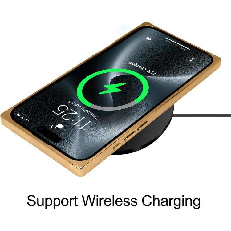Right Angle Square Electroplated CD Pattern TPU MagSafe Phone Case, For iPhone 17 Pro Max, For iP...