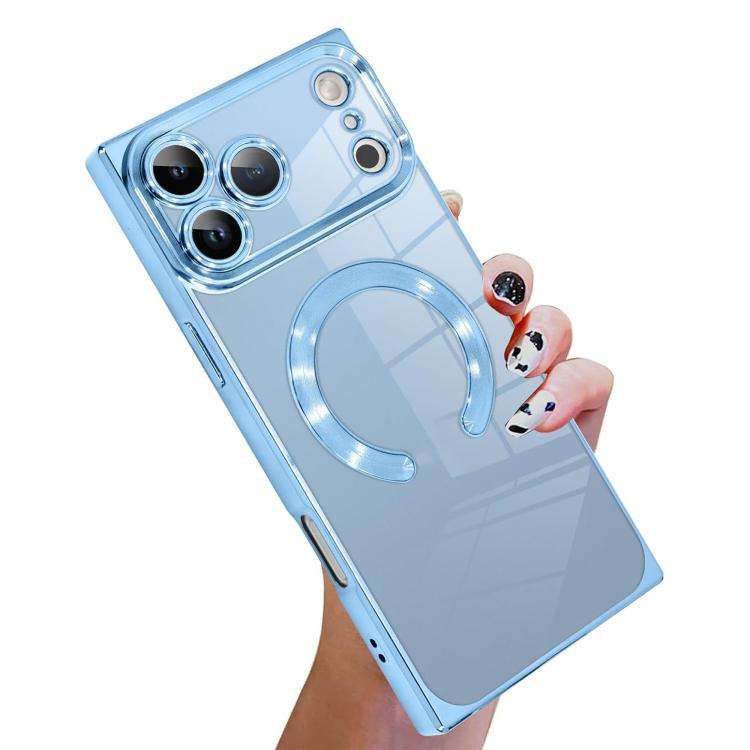 Right Angle Square Electroplated CD Pattern TPU MagSafe Phone Case, For iPhone 17 Pro Max, For iP...