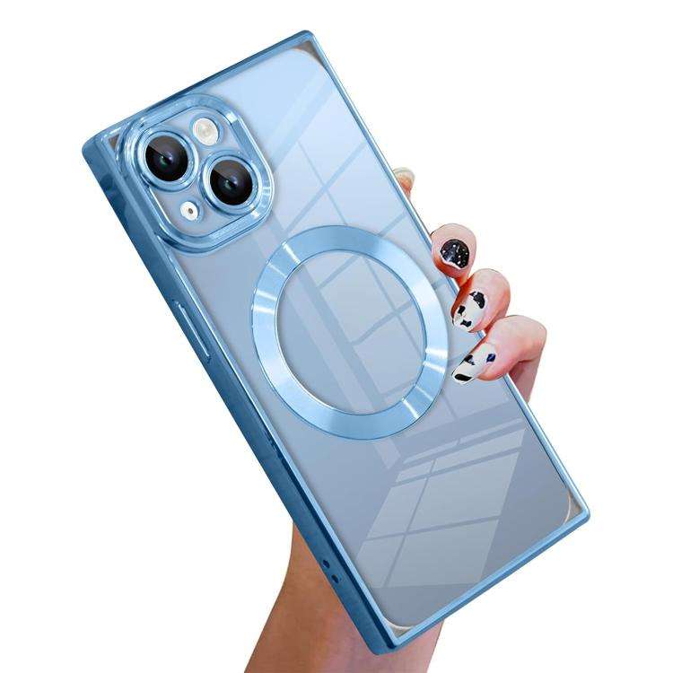 Right Angle Square Electroplated CD Pattern TPU MagSafe Phone Case, For iPhone 16 Plus, For iPhon...