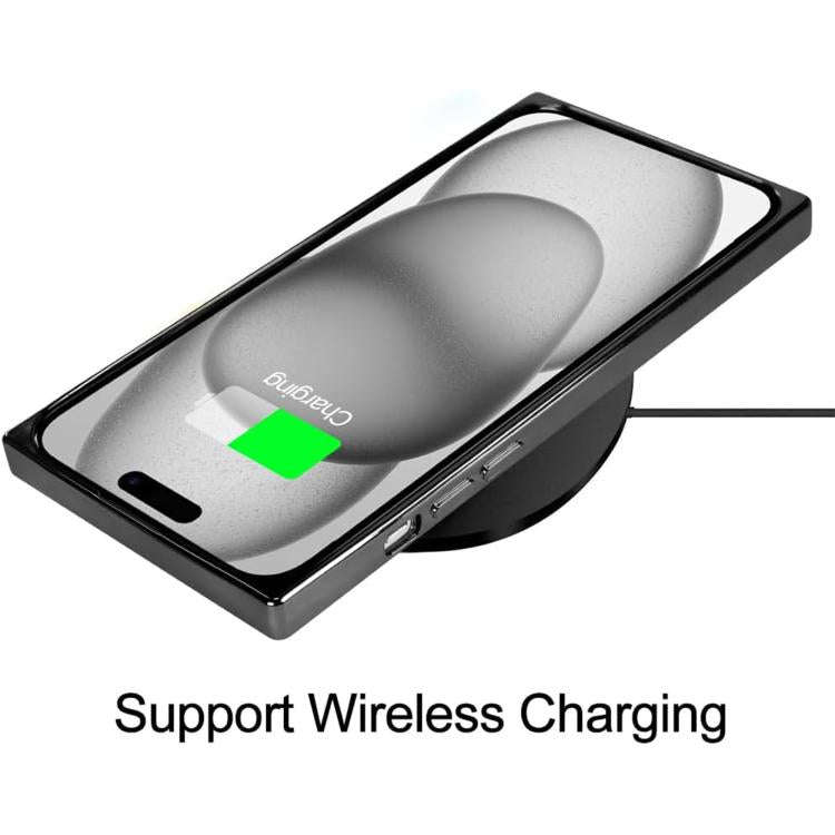 Right Angle Square Electroplated CD Pattern TPU MagSafe Phone Case, For iPhone 14 Plus, For iPhon...