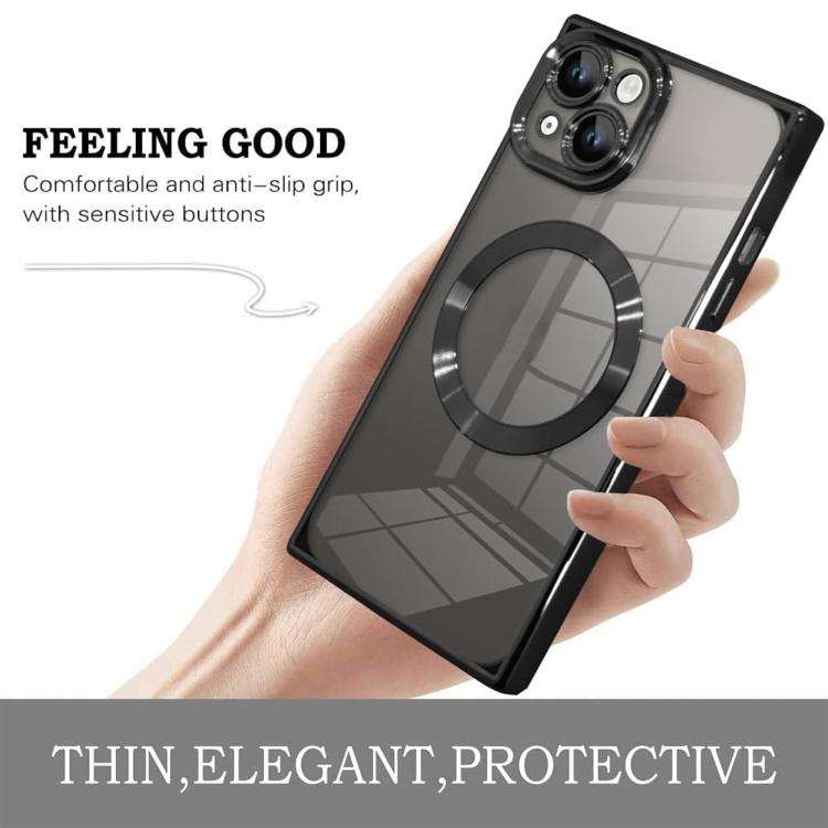 Right Angle Square Electroplated CD Pattern TPU MagSafe Phone Case, For iPhone 13