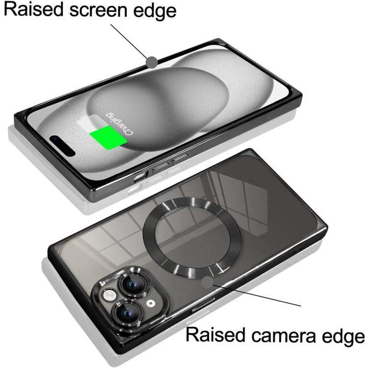 Right Angle Square Electroplated CD Pattern TPU MagSafe Phone Case, For iPhone 13