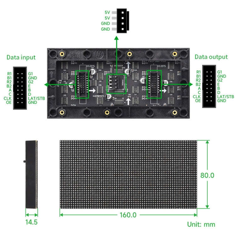 Waveshare RGB Full-color LED Matrix Panel, 2.5mm Pitch, 64x32 Pixels, Adjustable Brightness, 2370...