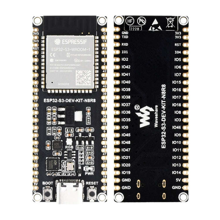 Waveshare ESP32-S3 Microcontroller 2.4GHz Wi-Fi Development Board ESP32-S3-WROOM-1-N8R8 Module, 2...