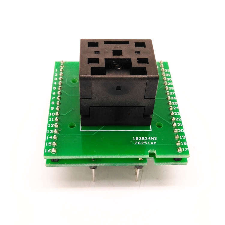 QFN32-0.5 Burning Seat Chip Test Seat Flip Shrapnel Double-Layer Board Programming Seat, QFN32-0.5