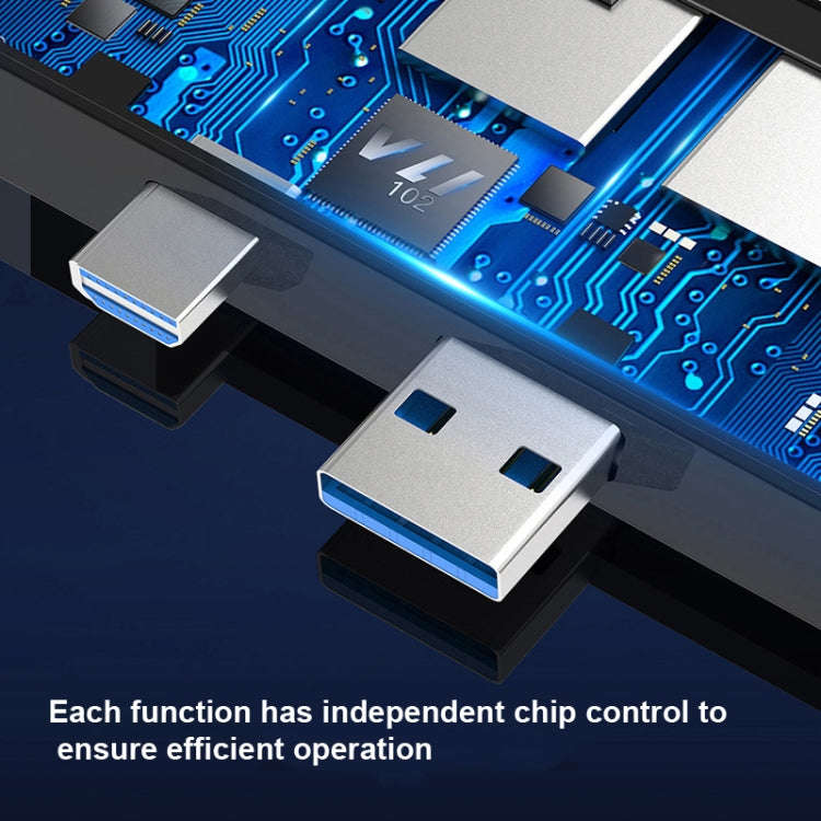 Cabledeconn T0409 Multifunctional USB 3.0 HUB Docking Station Network Cable Interface Converter, ...