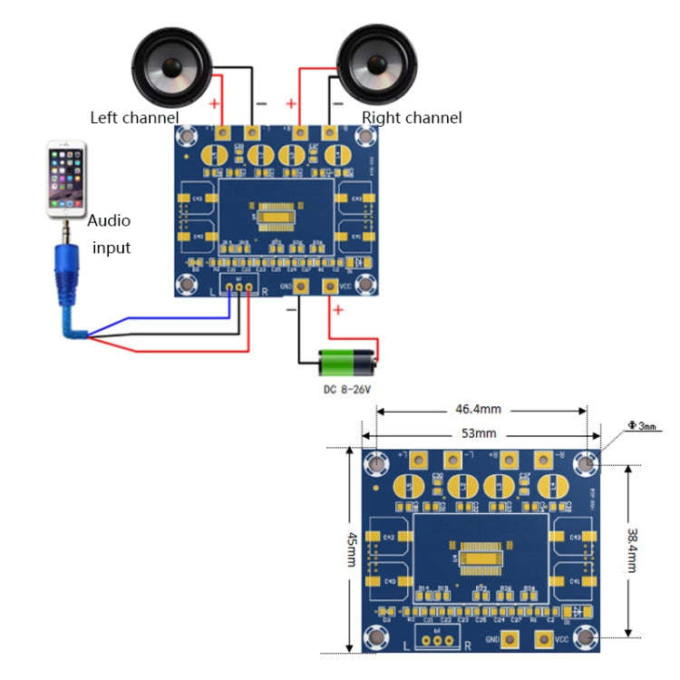2 PCS XH-A232 Dual-Channel 20W High Power Digital Board MP3 Audio Power Amplifier Board Module, 2...