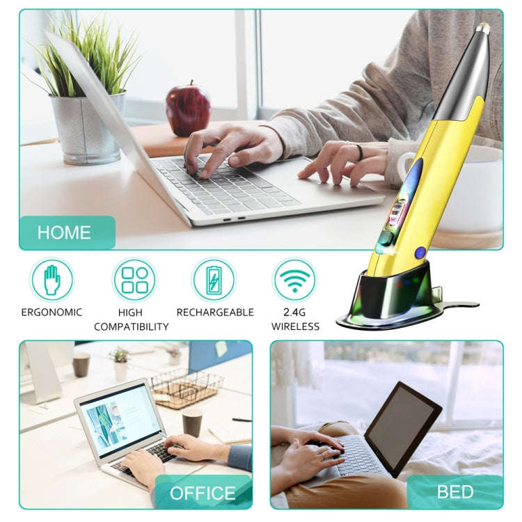 PR-A18 2.4G Charge Mouse Pen Handwritten Glow Wireless Mouse Pen, Yellow, Red, Purple, Green, Blu...