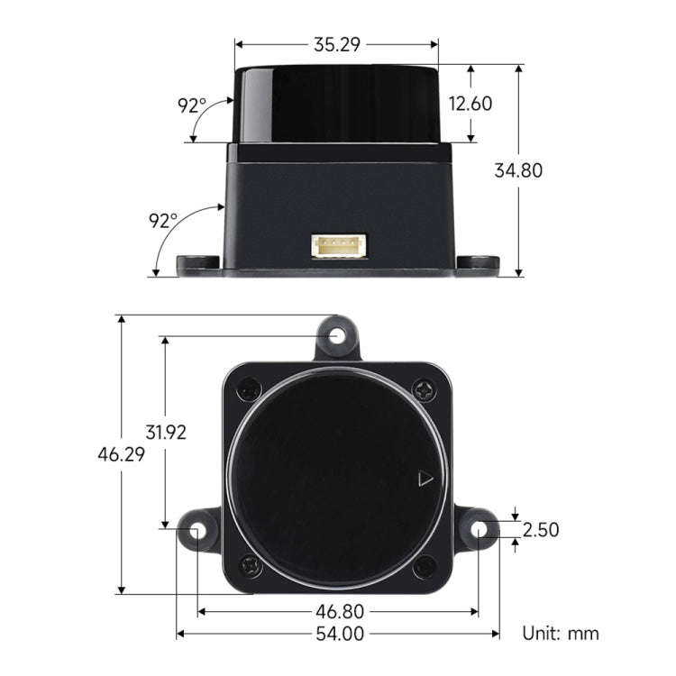 Waveshare 24782 DTOF Laser Lidar Sensor STL27L, 360 Degree Omni-Directional Lidar, UART Bus, 24782