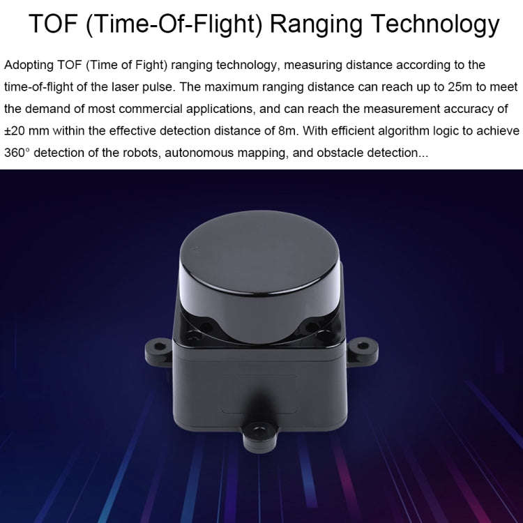 Waveshare 24782 DTOF Laser Lidar Sensor STL27L, 360 Degree Omni-Directional Lidar, UART Bus, 24782