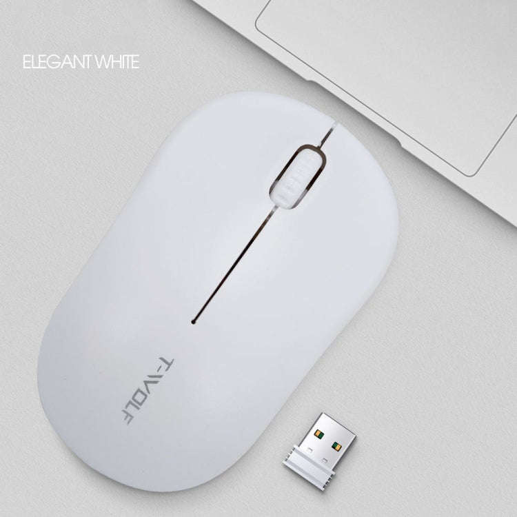 T-WOLF Q4 3 Keys 2.4GHz Wireless Mouse Desktop Computer Notebook Game Mouse, Black, White