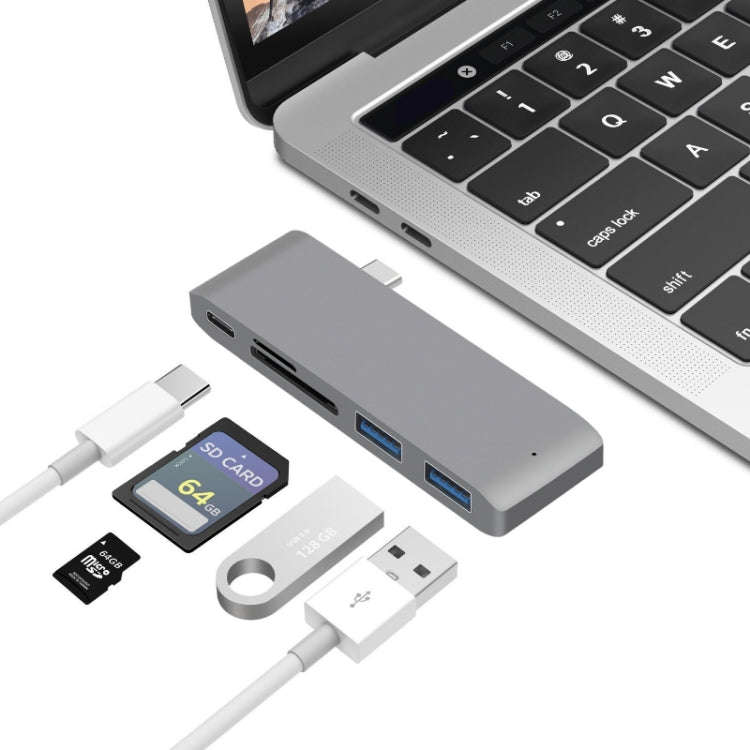 USB-C To HDMI Splitter Docking Station Card Reader, Specification, 5 in 1 Gray, 5 in 1 Silver,...