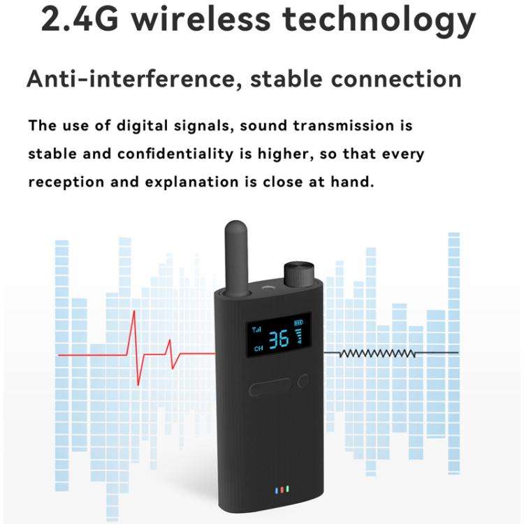 2.4G Wireless Office Conference Tour Guide Explainer One-Way One-To-Many Explainer Microphone, YW...