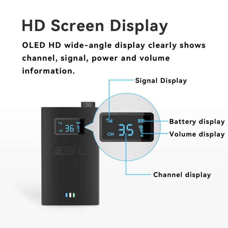2.4G Wireless Office Conference Tour Guide Explainer One-Way One-To-Many Explainer Microphone, YW...