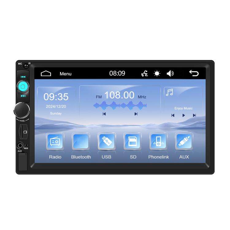 7 Inch Wired Carplay Dual Butt MP5 Player Bluetooth Big Screen Car Center Control, Standard, Stan...