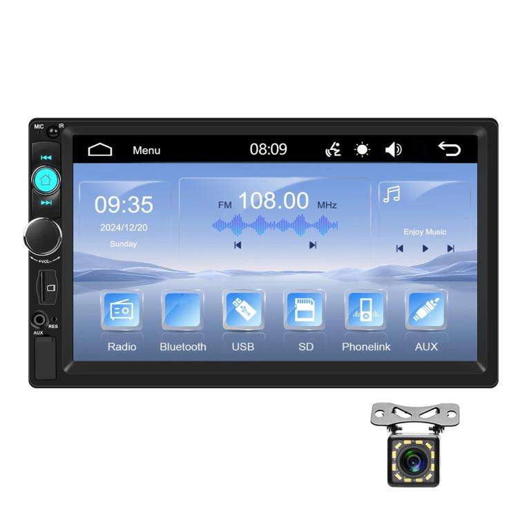 7 Inch Wired Carplay Dual Butt MP5 Player Bluetooth Big Screen Car Center Control, Standard, Stan...