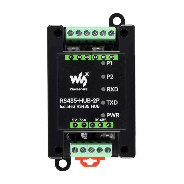 Industrial Isolated 2CH Hub Rail Wide Baud Rate Repeater, 32157