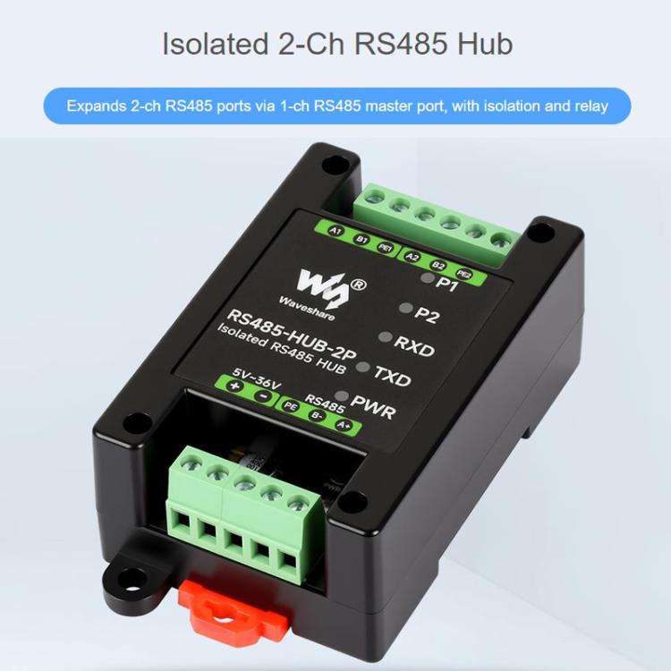 Industrial Isolated 2CH Hub Rail Wide Baud Rate Repeater, 32157