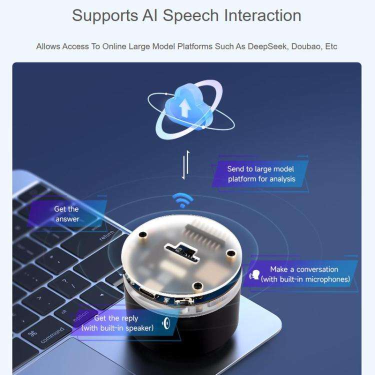 WAVESHARE ESP32-S3 AI Smart Speaker Development Board Dual-Mic Noise Reduction Echo Cancellation ...