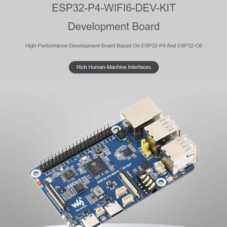 High-Performance Development Board Supports Wi-Fi 6 And Bluetooth 5 / BLE 5, WAVESHARE ESP32-P4-W...